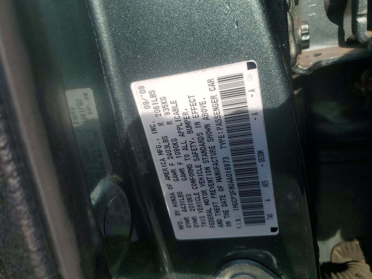 2010 HONDA ACCORD EXL photo 13