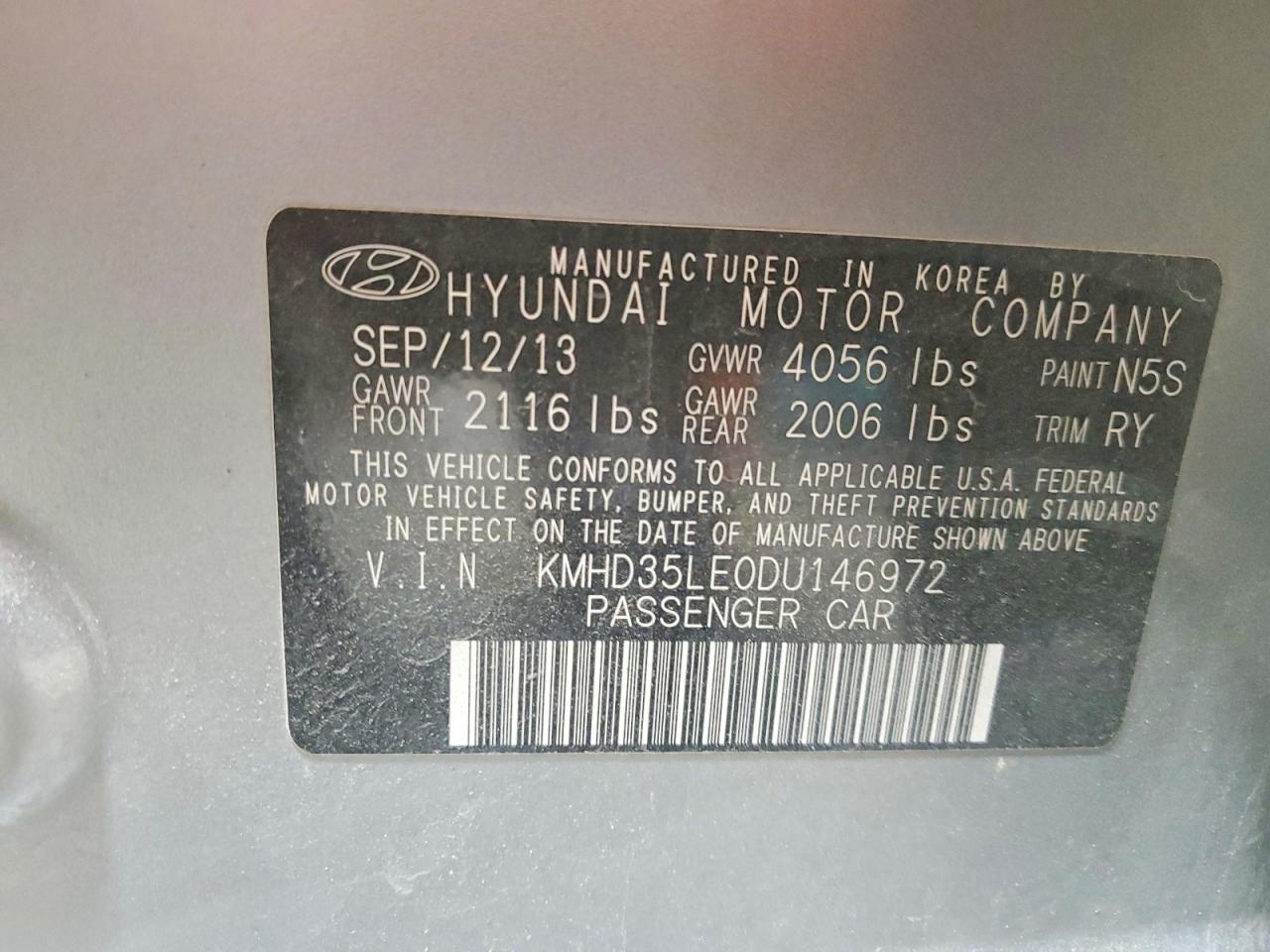 2013 HYUNDAI ELANTRA GT BASE photo 34
