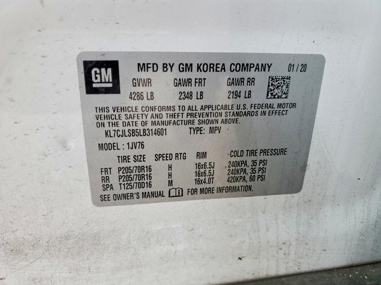 2020 CHEVROLET TRAX 1LT photo 12