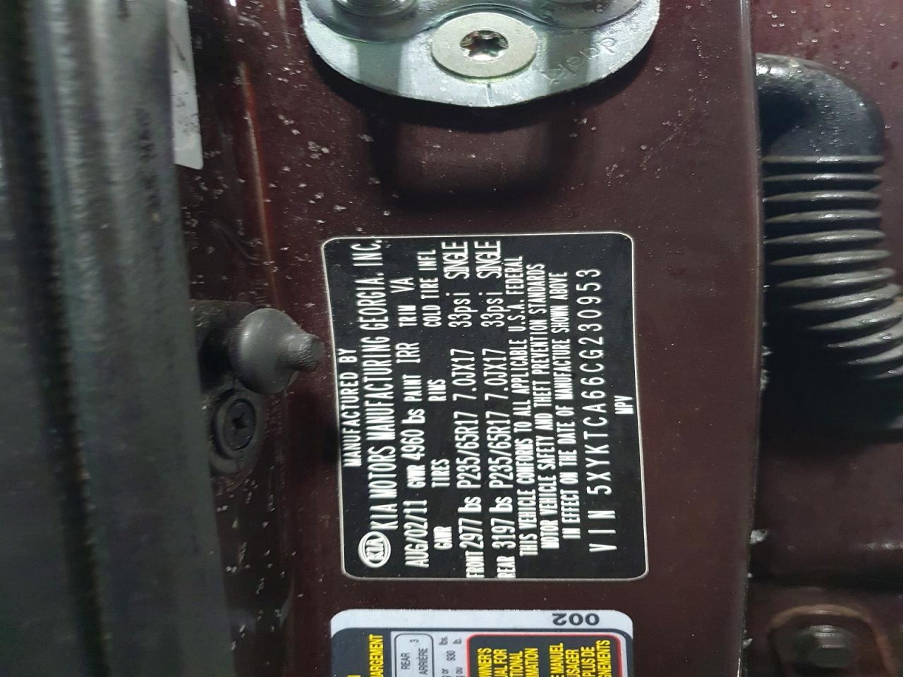 2012 KIA SORENTO BASE photo 25