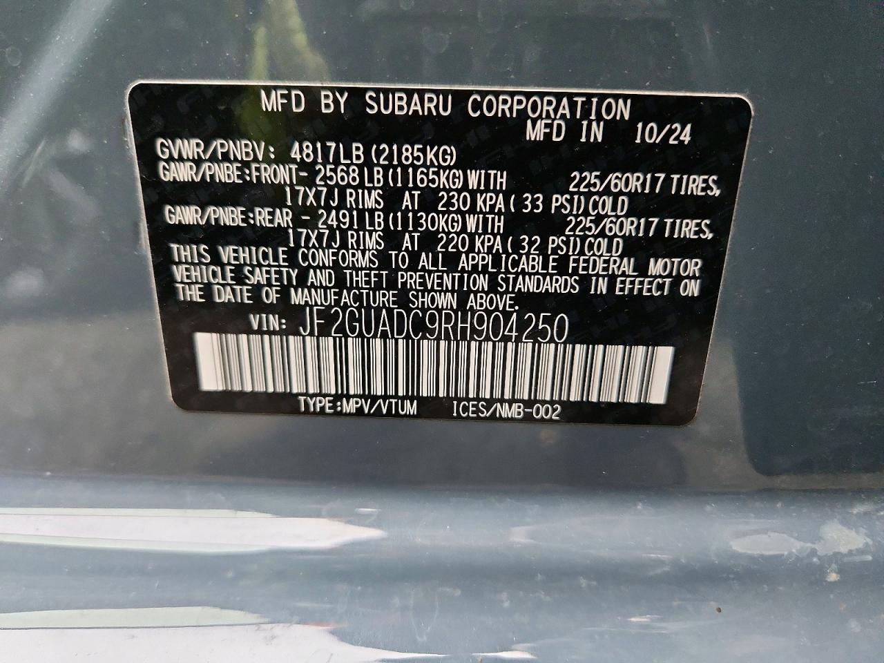 2024 SUBARU CROSSTREK PREMIUM photo 23