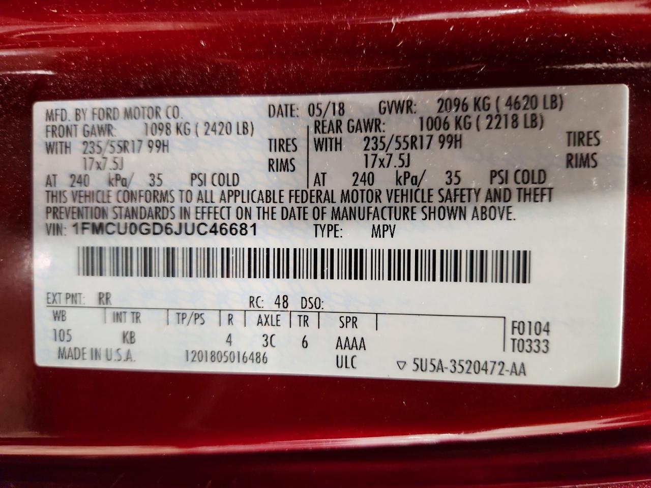 2018 FORD ESCAPE SE photo 23