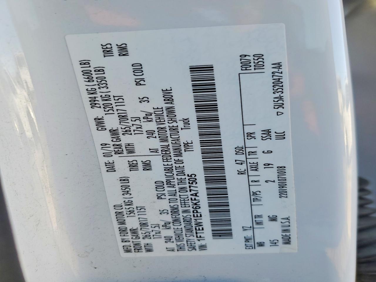 2019 FORD F150 SUPERCREW photo 34