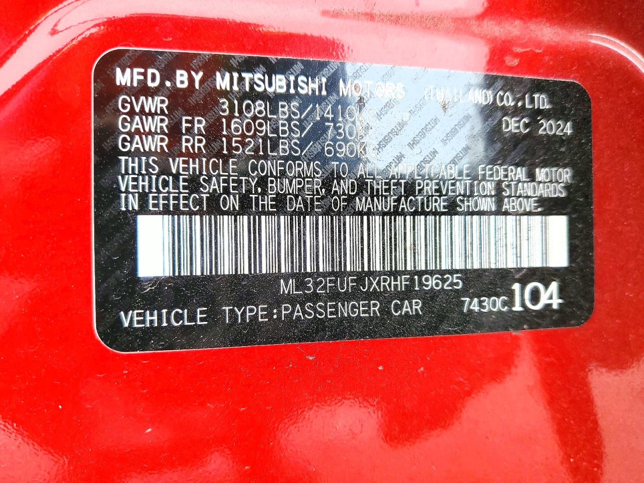 2024 MITSUBISHI MIRAGE G4 ES photo 37