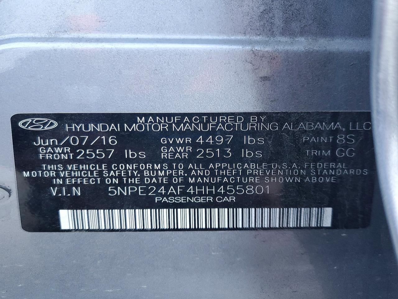 2017 HYUNDAI SONATA SE photo 12