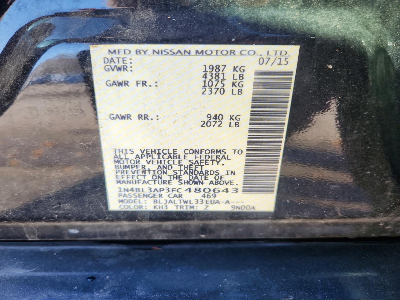 2015 NISSAN ALTIMA 3.5 SL photo 37