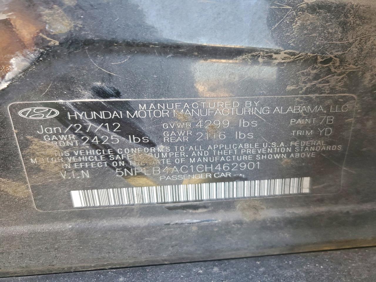 2012 HYUNDAI SONATA GLS photo 12
