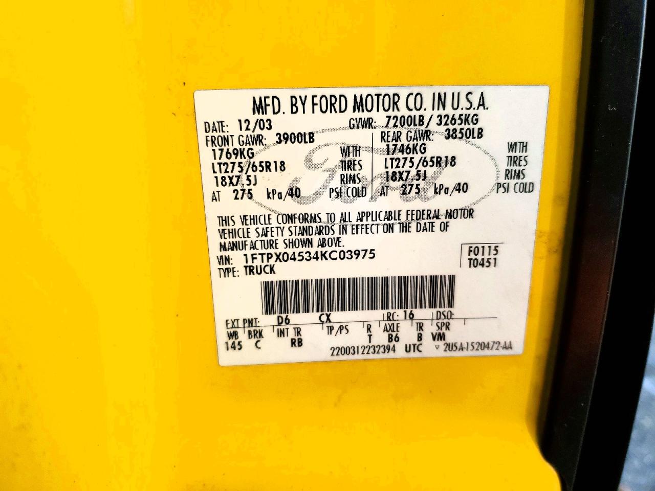 2004 FORD F150 photo 23