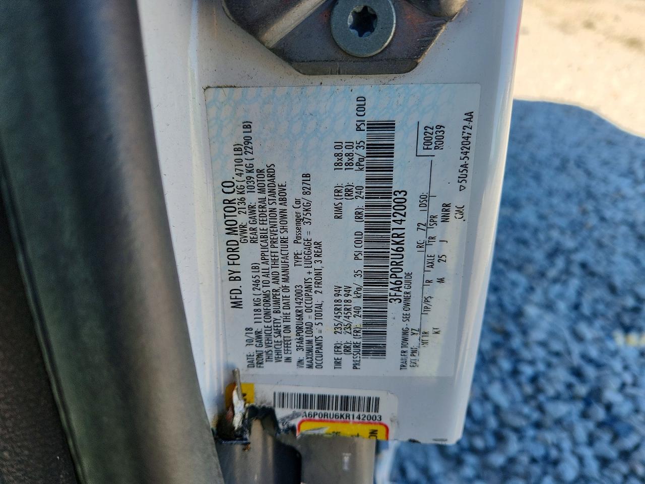2019 FORD FUSION TITANIUM photo 12