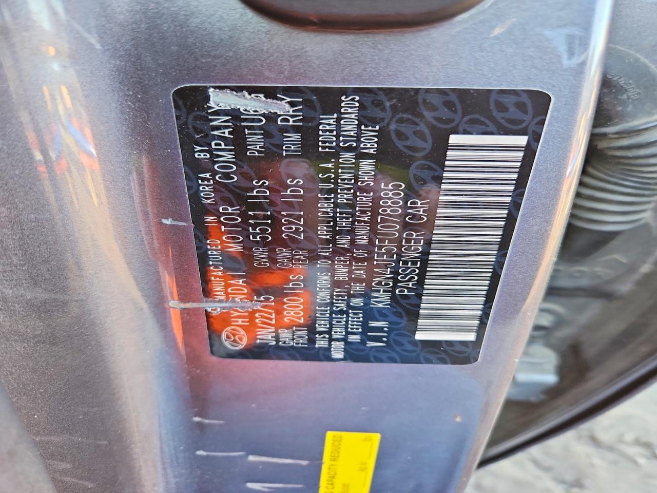 2015 HYUNDAI GENESIS 3.8L photo 23