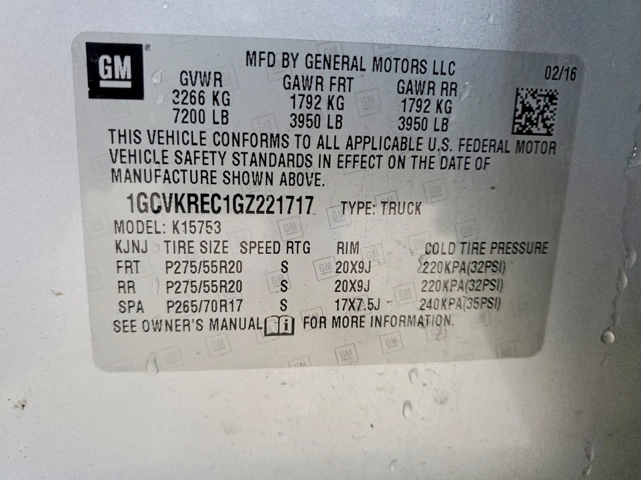2016 CHEVROLET SILVERADO K1500 LT photo 34