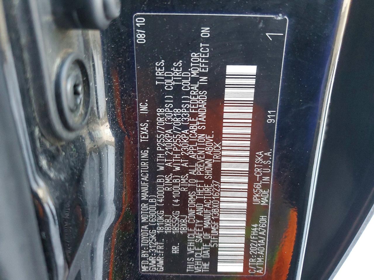 2011 TOYOTA TUNDRA DOUBLE CAB SR5 photo 34