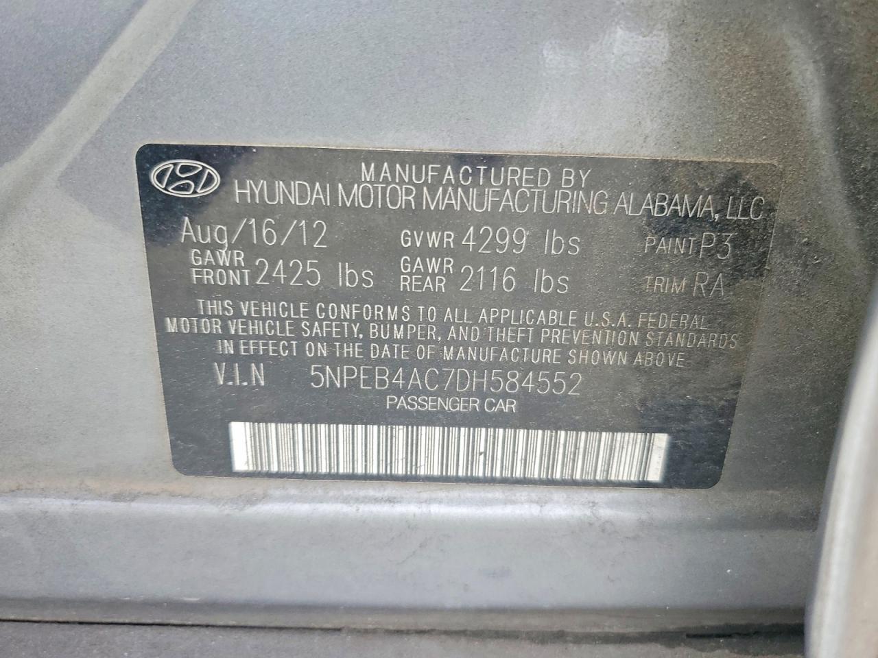 2013 HYUNDAI SONATA GLS photo 25