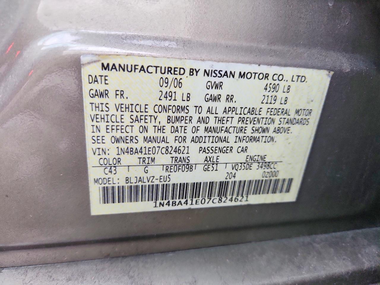 2007 NISSAN MAXIMA SE photo 13