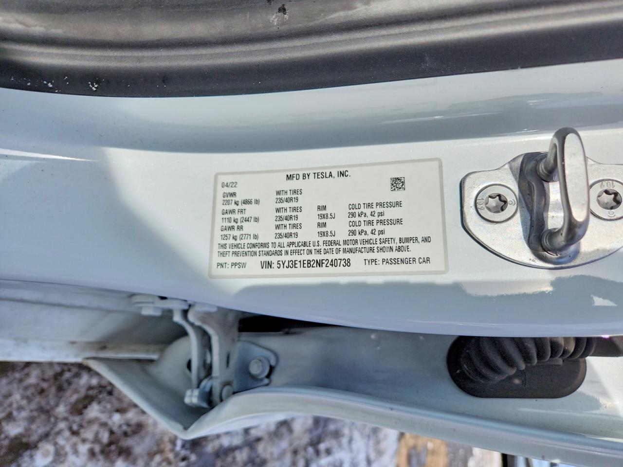 2022 TESLA MODEL 3 photo 23