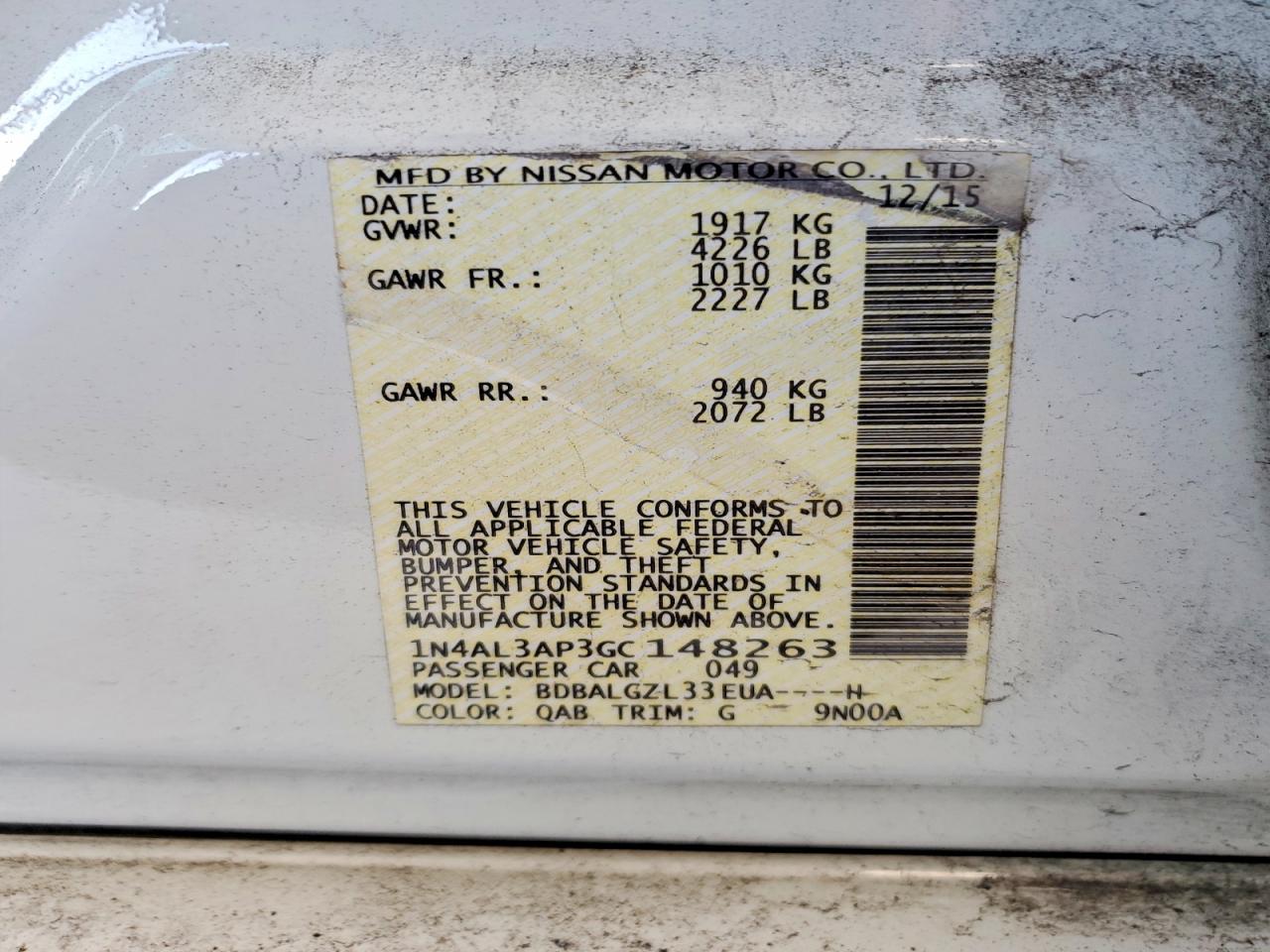 2016 NISSAN ALTIMA 2.5 photo 34