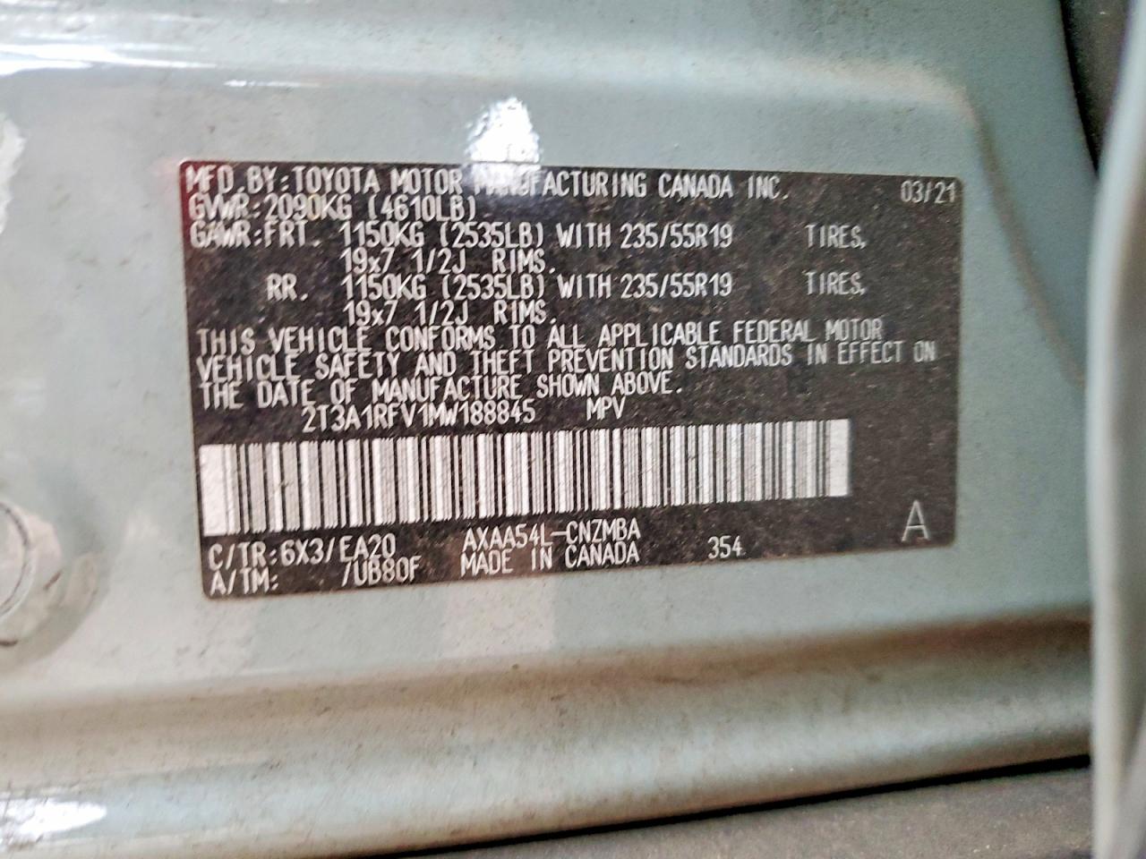 2021 TOYOTA RAV4 XLE PREMIUM photo 13