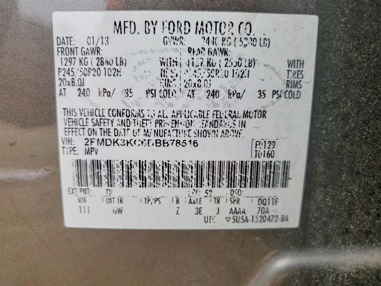 2013 FORD EDGE LIMITED photo 37