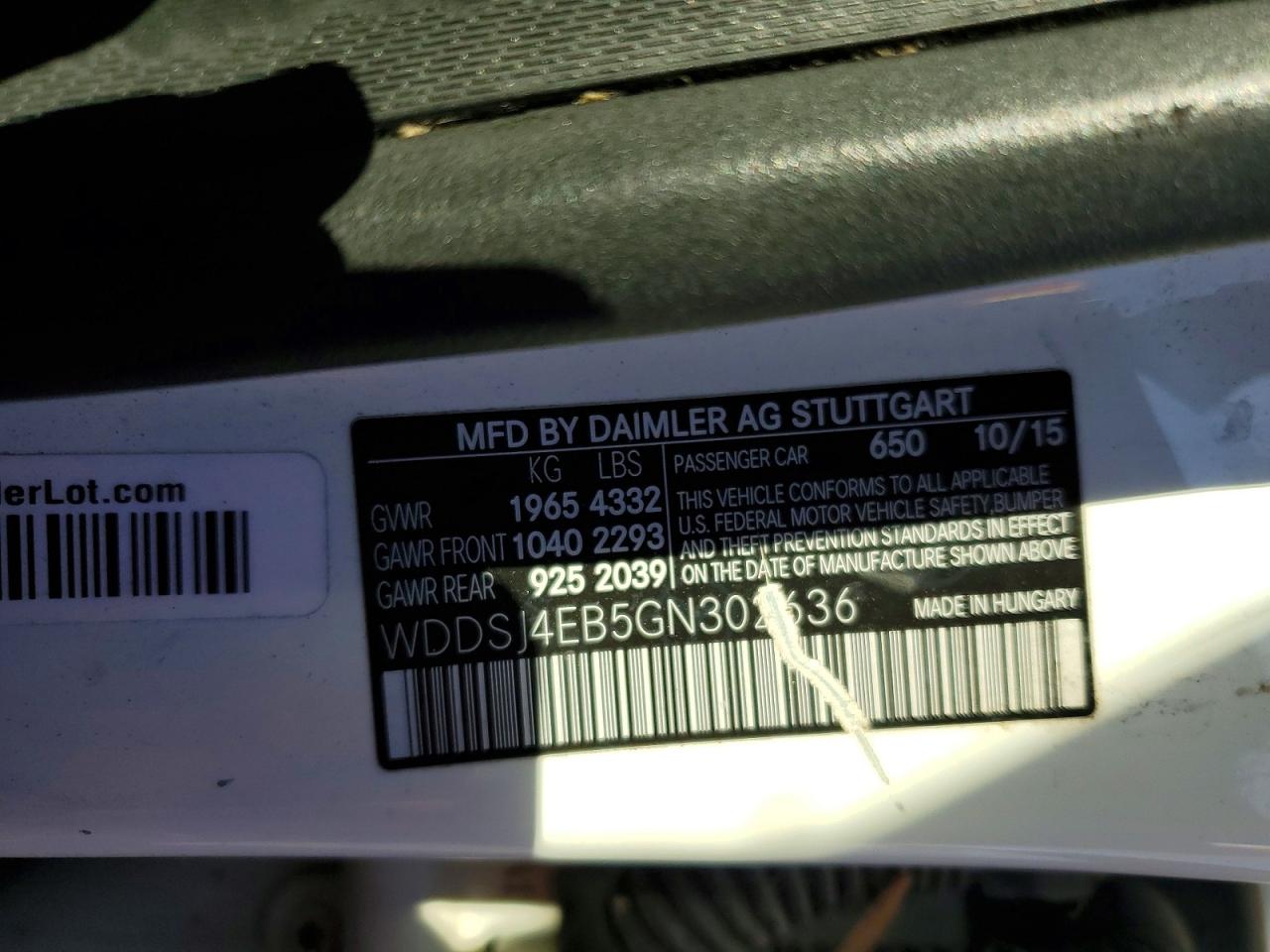 2016 MERCEDES-BENZ CLA 250 photo 12