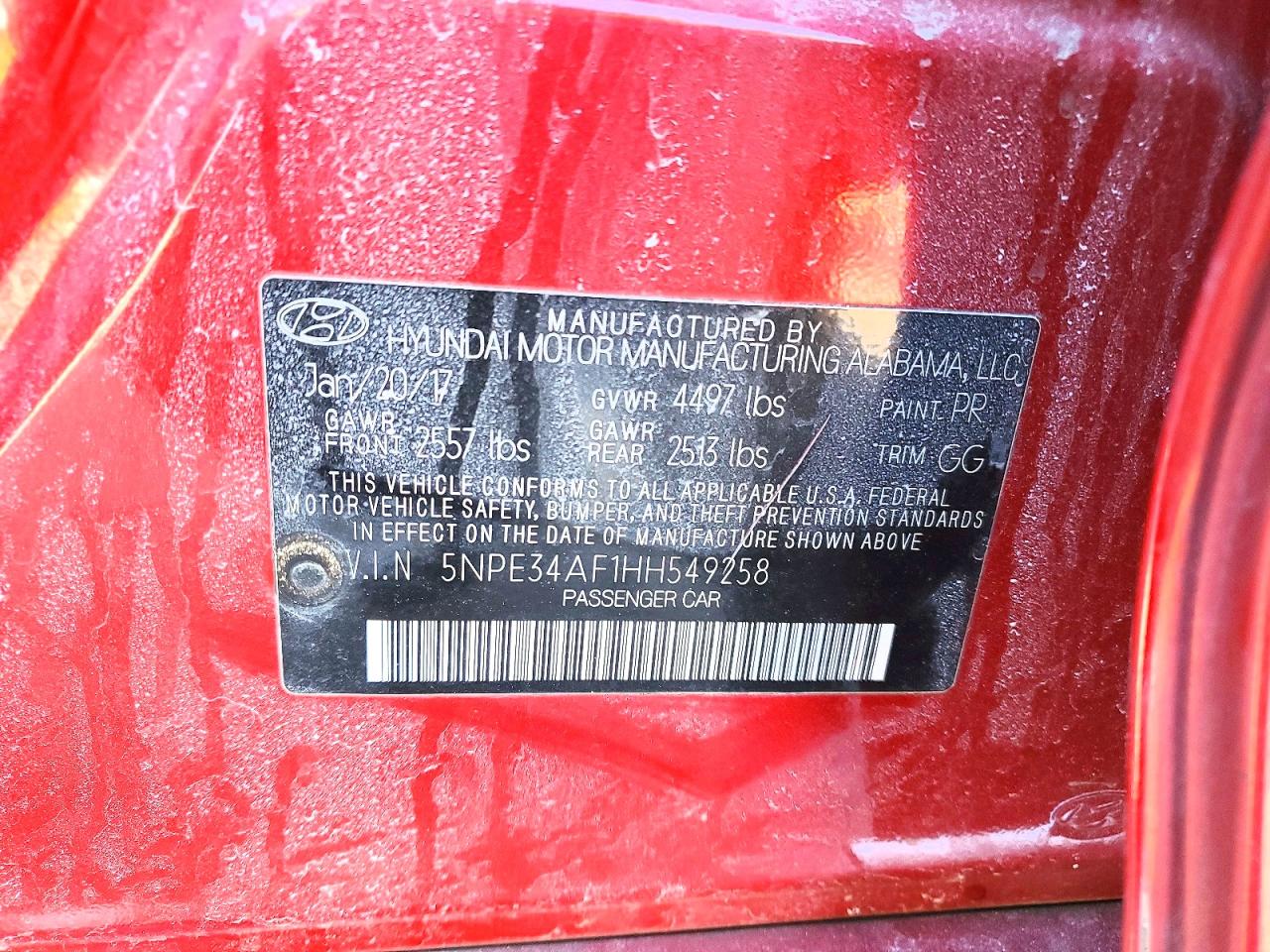2017 HYUNDAI SONATA SPORT photo 23