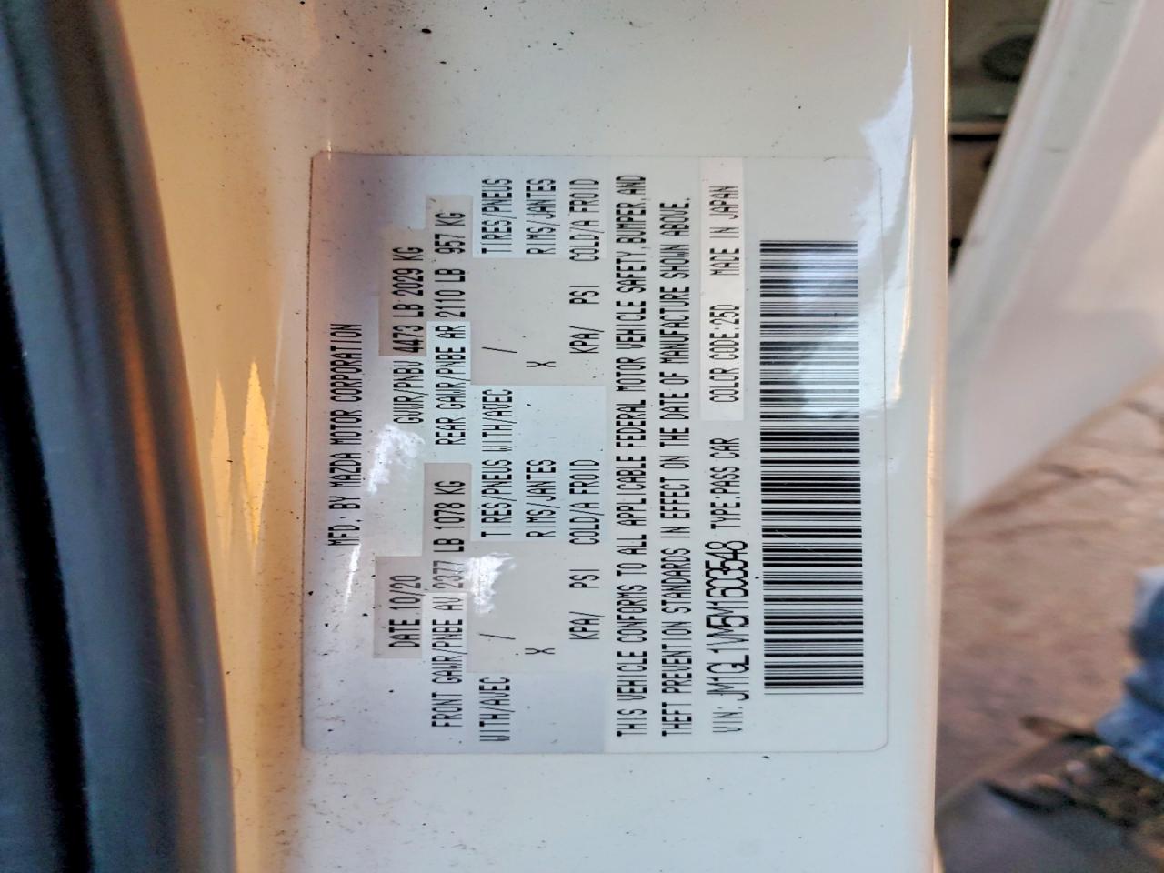 2021 MAZDA 6 TOURING photo 23