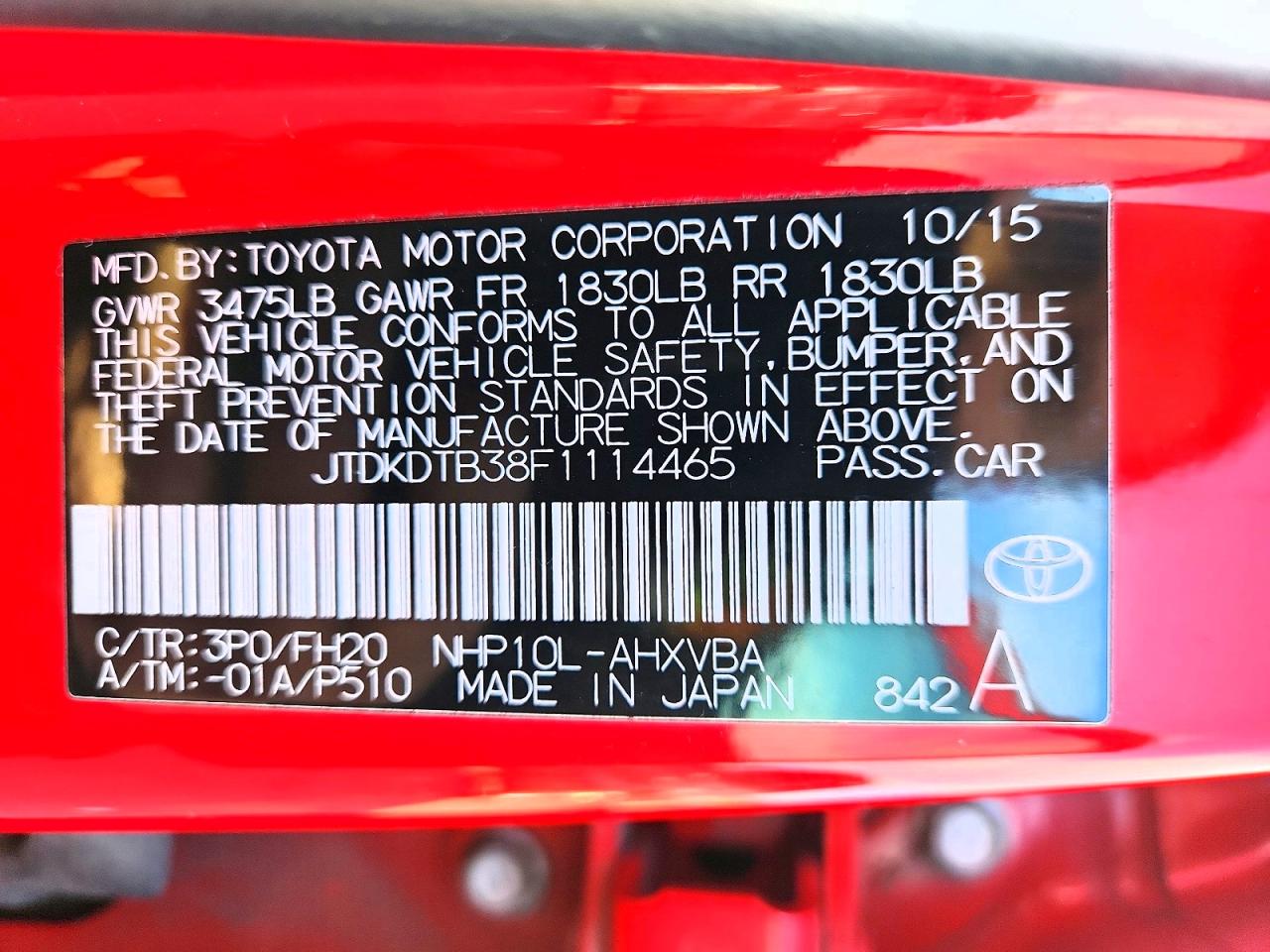 2015 TOYOTA PRIUS C photo 13