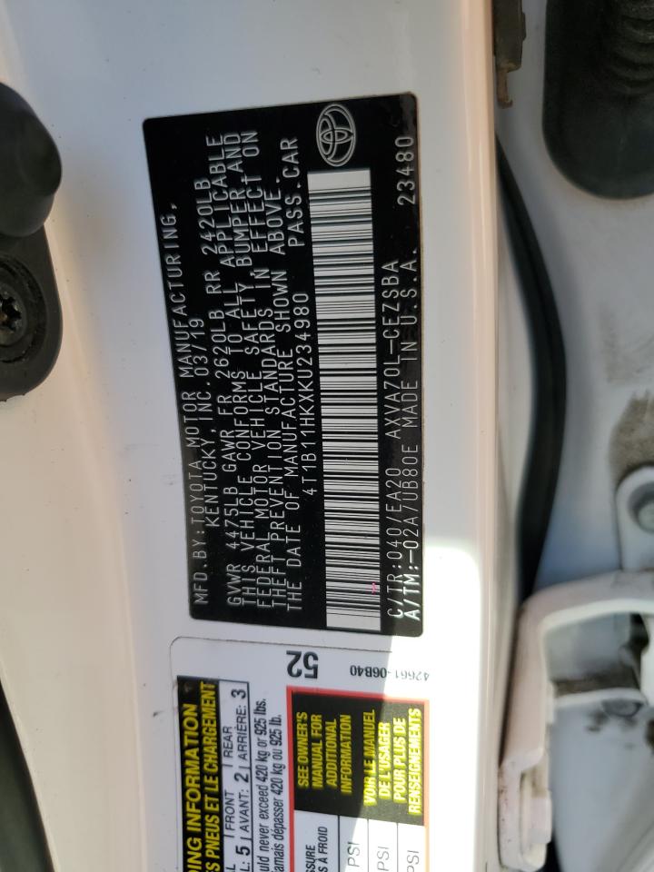 2019 TOYOTA CAMRY L photo 23