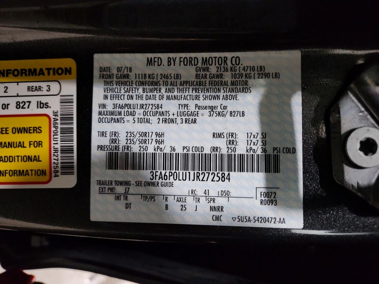 2018 FORD FUSION SE HYBRID photo 12