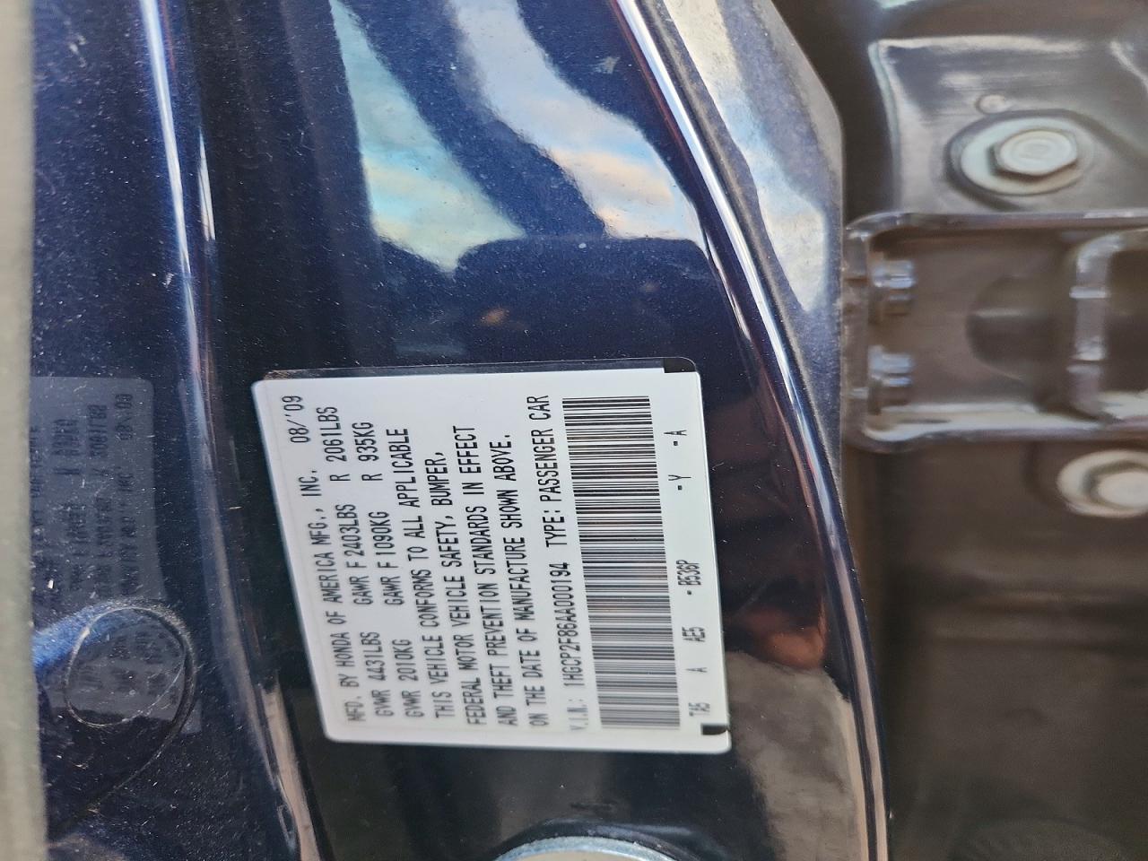 2010 HONDA ACCORD EXL photo 12