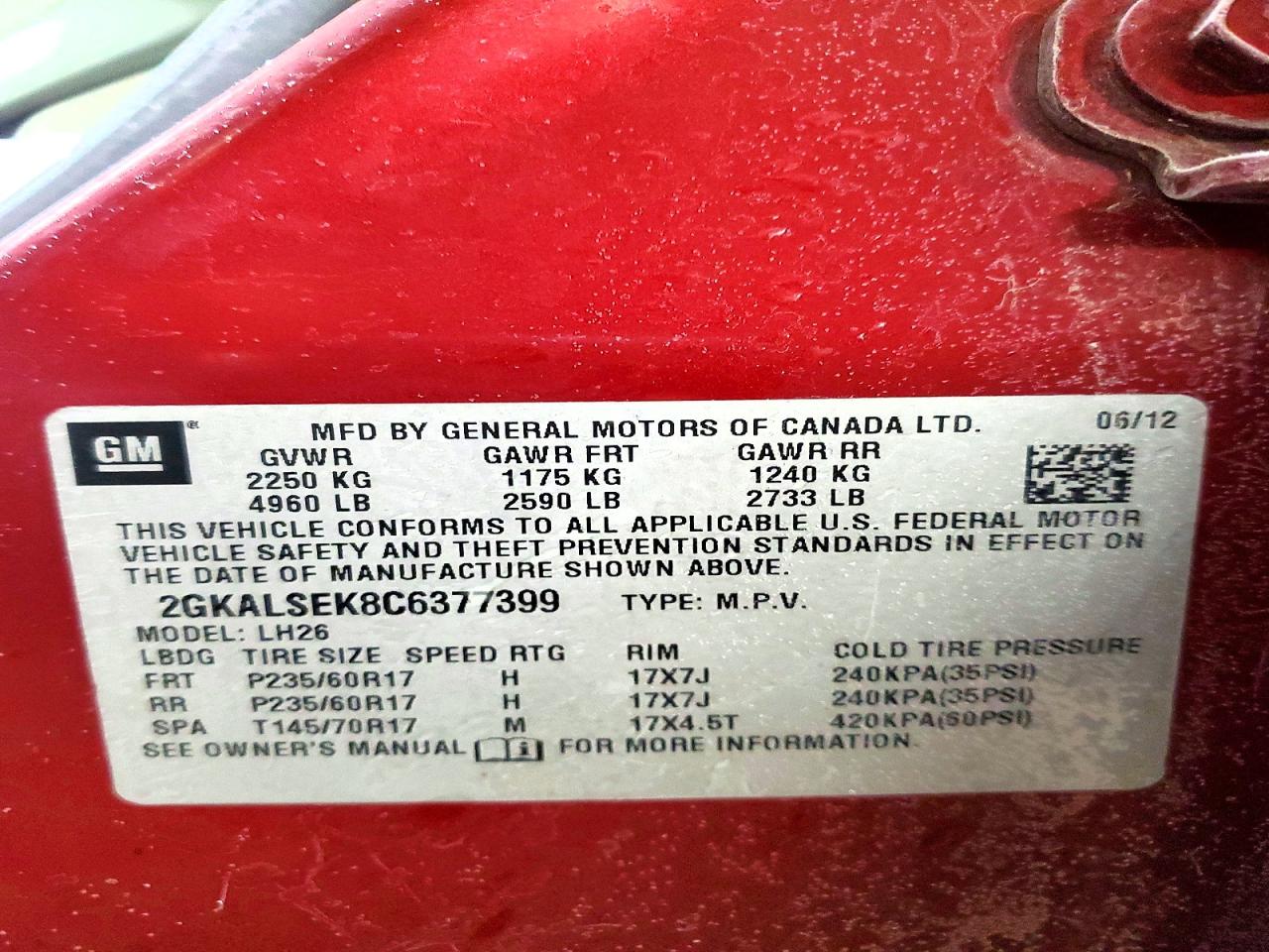 2012 GMC TERRAIN SLE photo 25