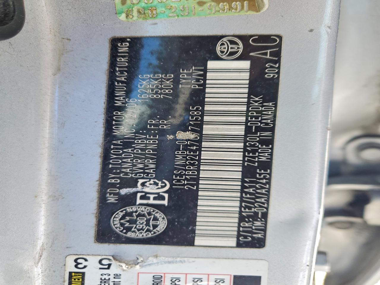 2007 TOYOTA COROLLA CE photo 12
