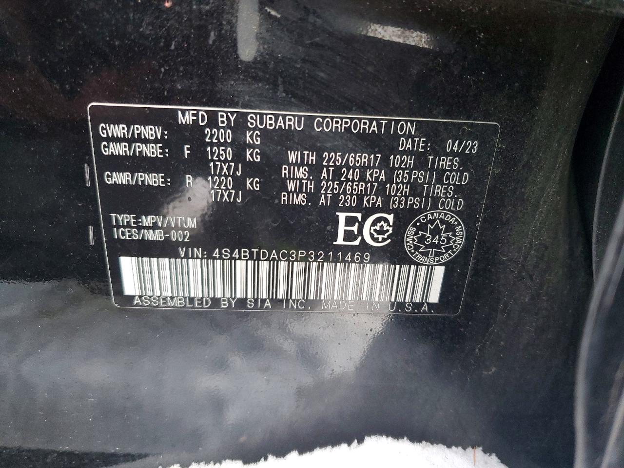 2023 SUBARU OUTBACK CONVENIENCE photo 14