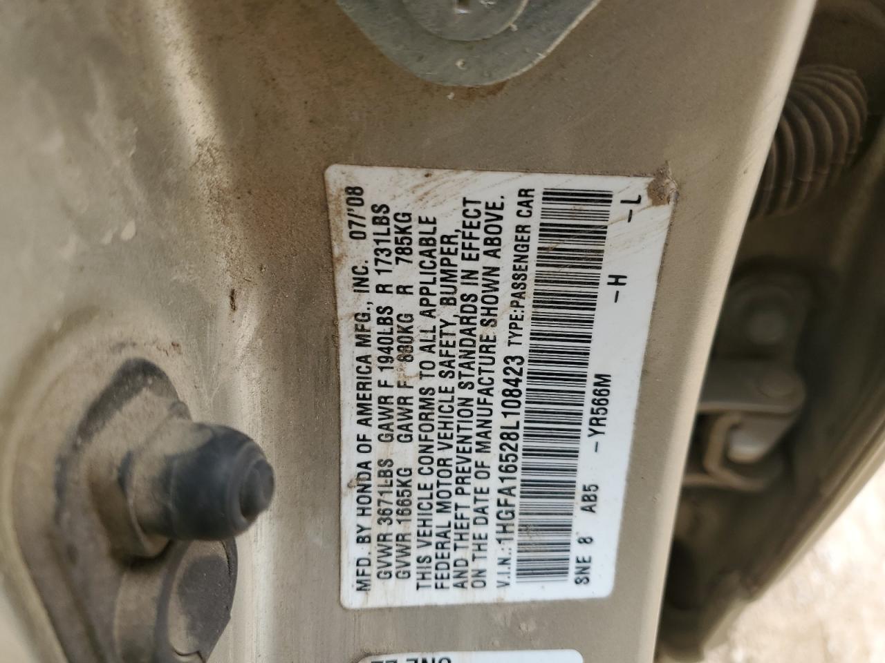 2008 HONDA CIVIC LX photo 12
