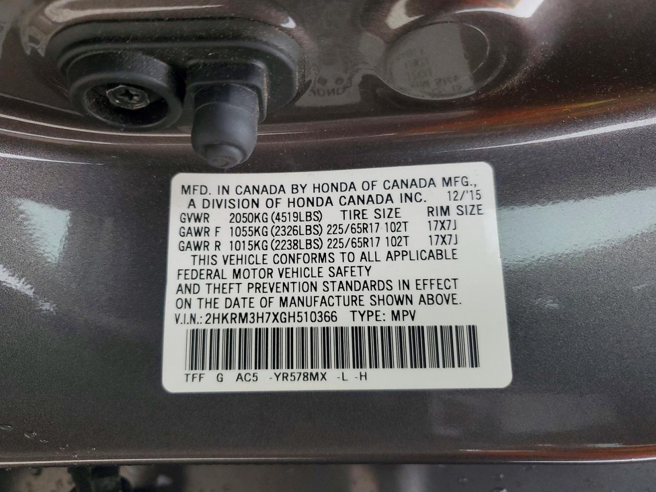 2016 HONDA CR-V EXL photo 25