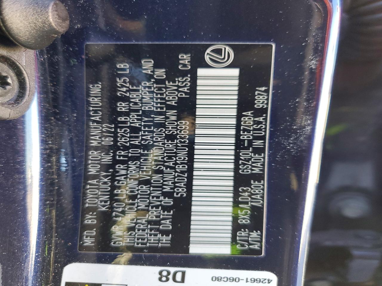 2022 LEXUS ES 350 BASE photo 25