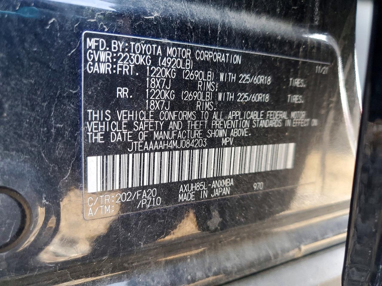 2021 TOYOTA VENZA LE photo 37