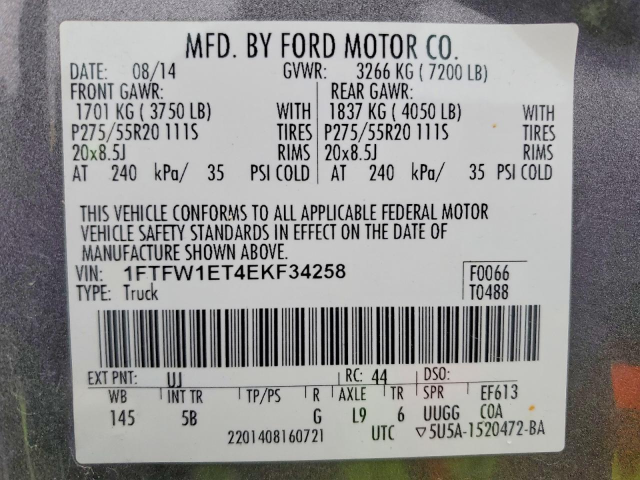 2014 FORD F150 SUPERCREW photo 34