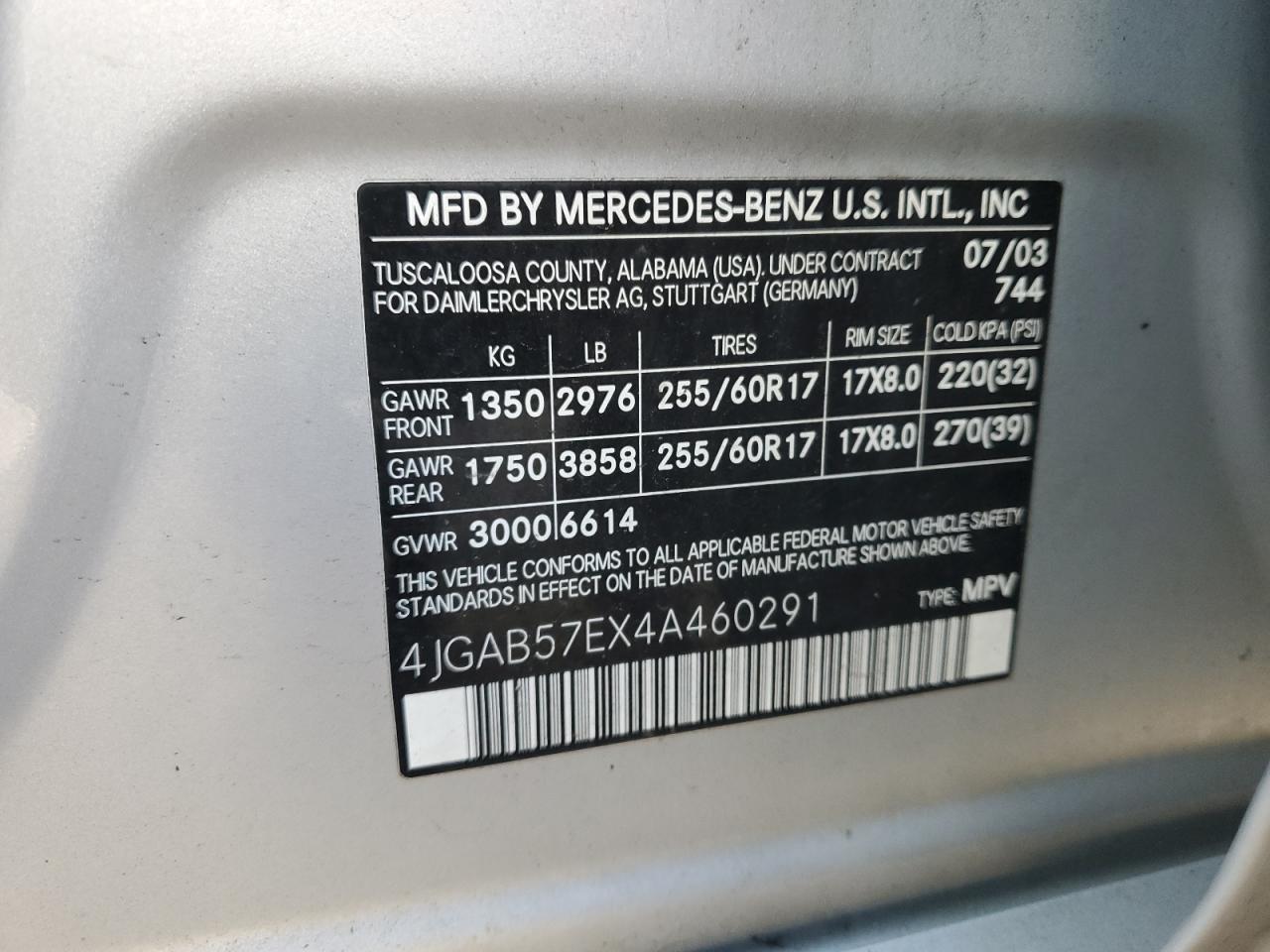 2004 MERCEDES-BENZ ML 350 photo 37