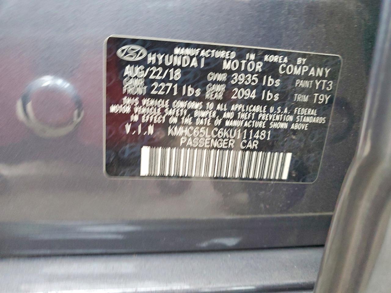 2019 HYUNDAI IONIQ BLUE photo 12