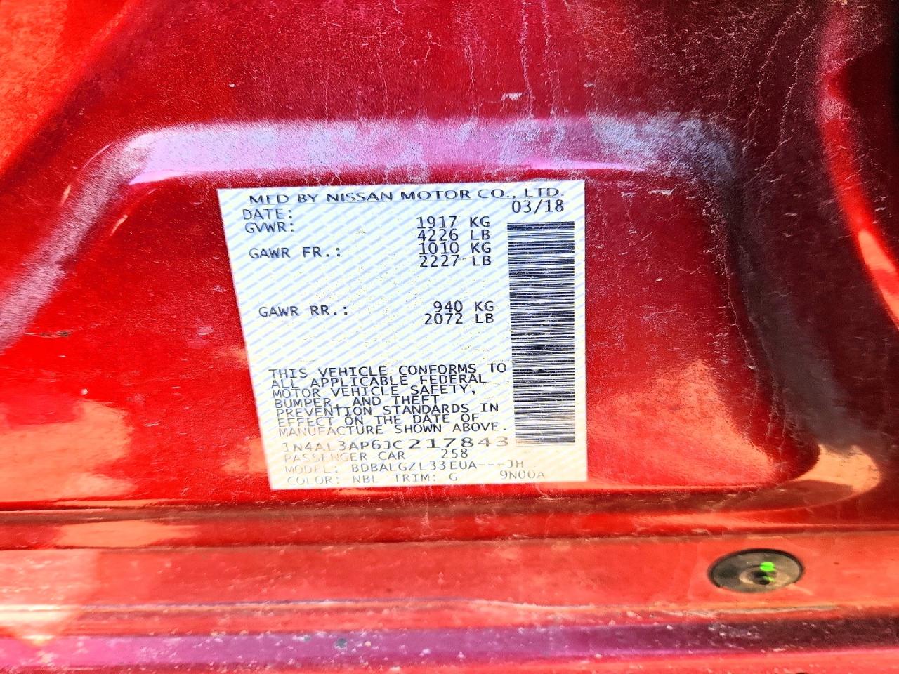 2018 NISSAN ALTIMA 2.5 photo 25