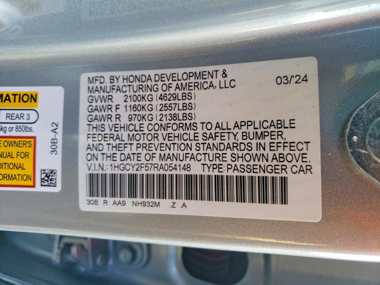 2024 HONDA ACCORD HYBRID SPORT photo 12
