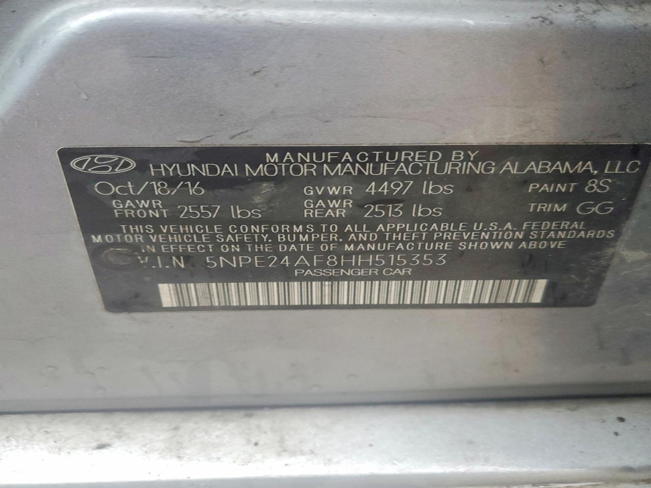 2017 HYUNDAI SONATA BASE photo 23
