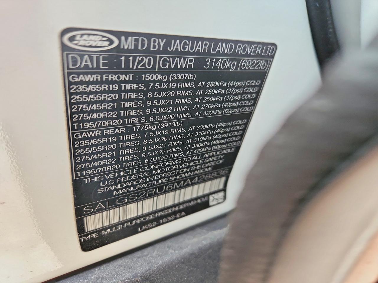 2021 LAND ROVER RANGE ROVER HSE WESTMINSTER EDITION photo 13