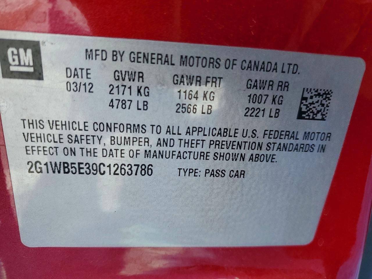 2012 CHEVROLET IMPALA LT photo 23