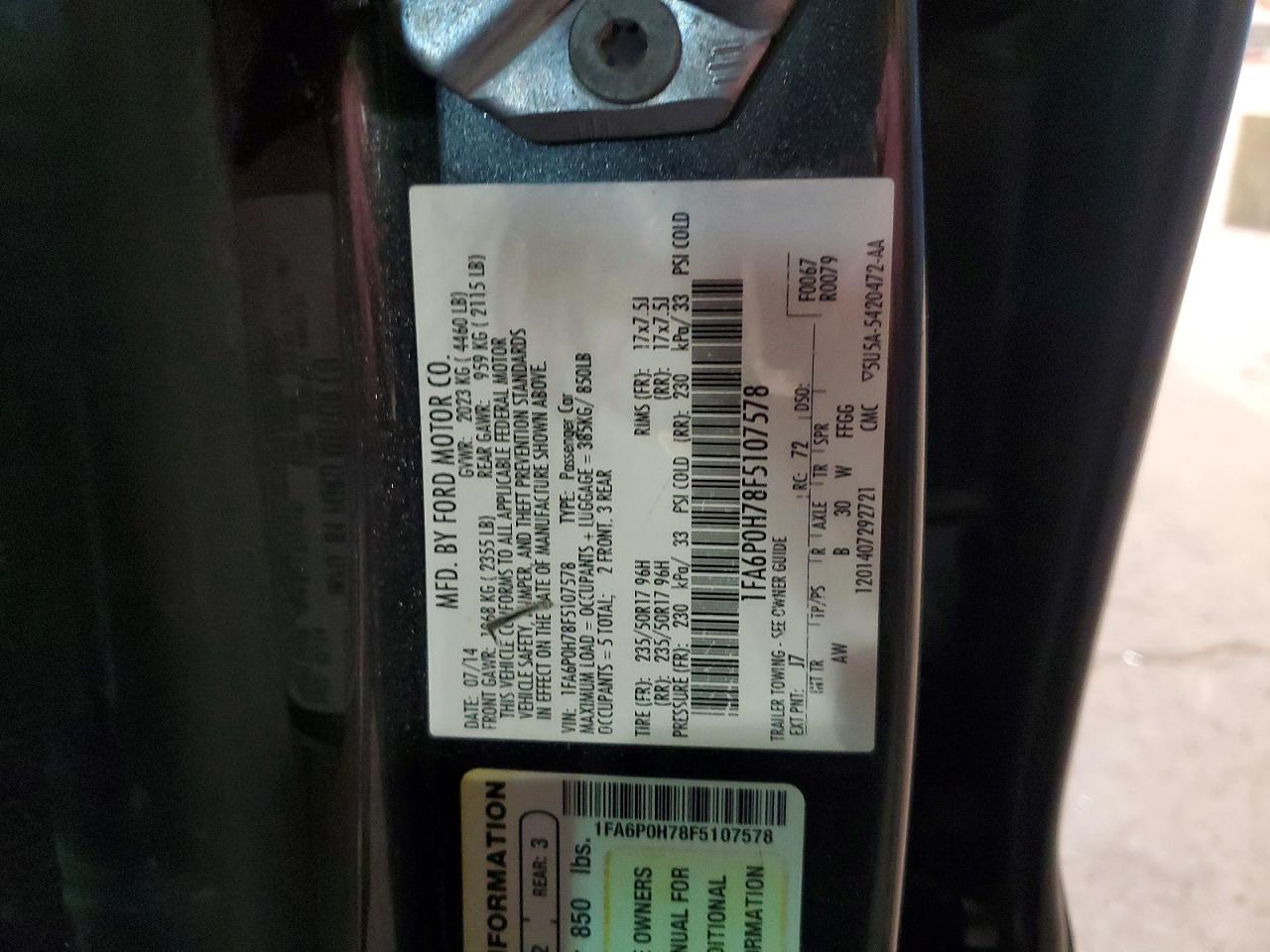 2015 FORD FUSION SE photo 23