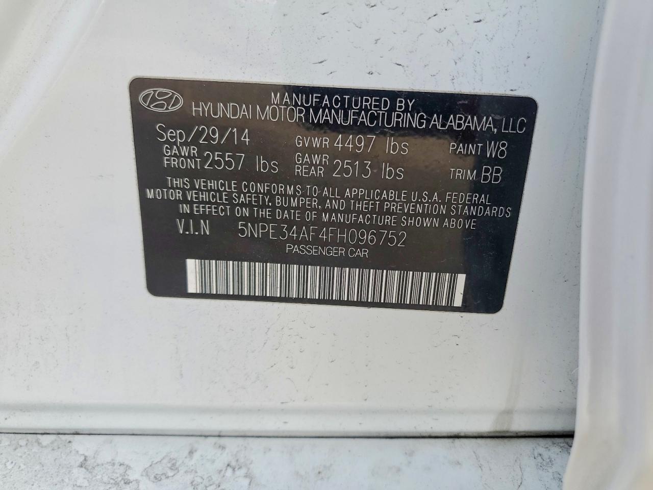2015 HYUNDAI SONATA SPORT photo 23