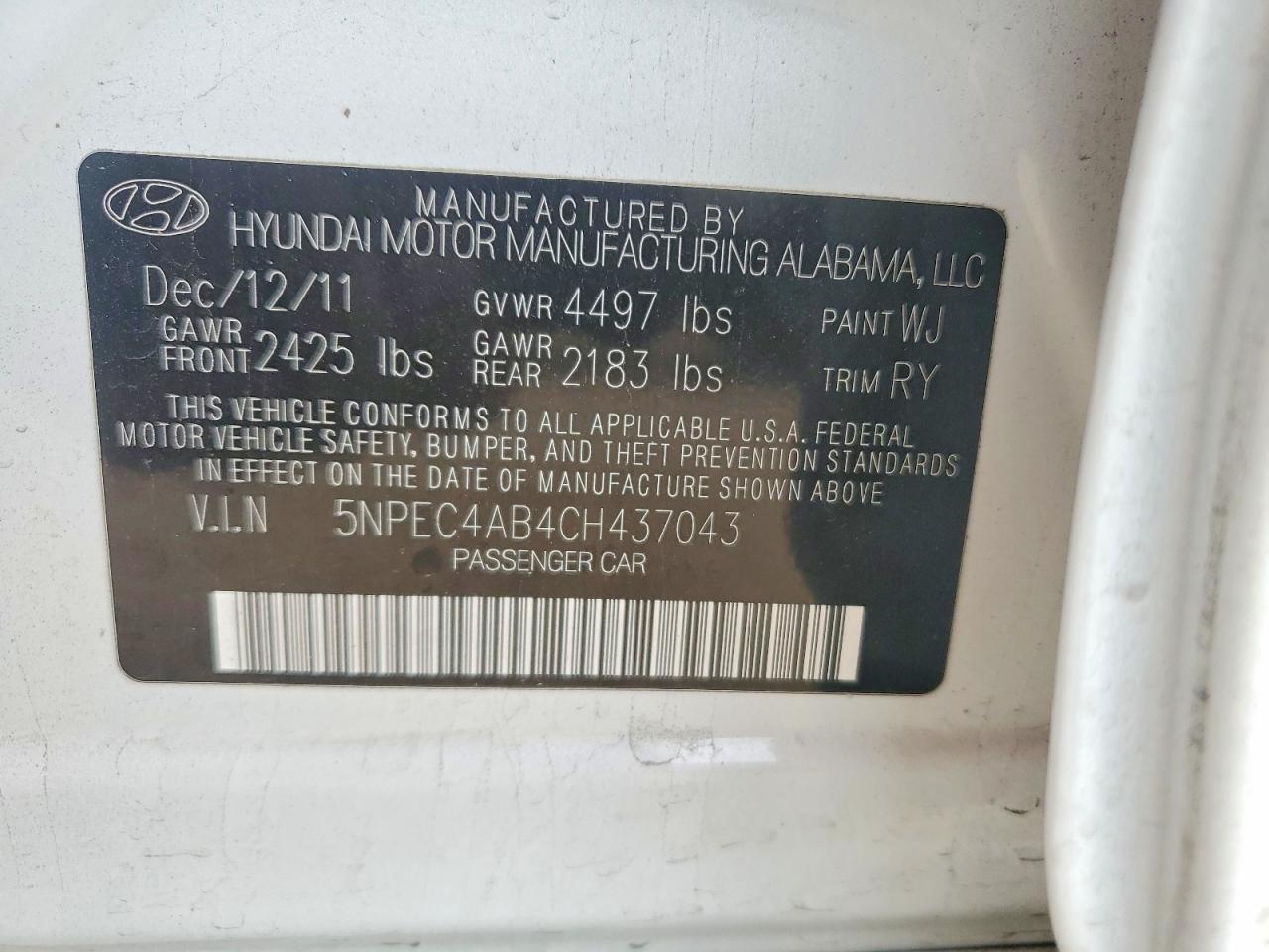 2012 HYUNDAI SONATA SE photo 37