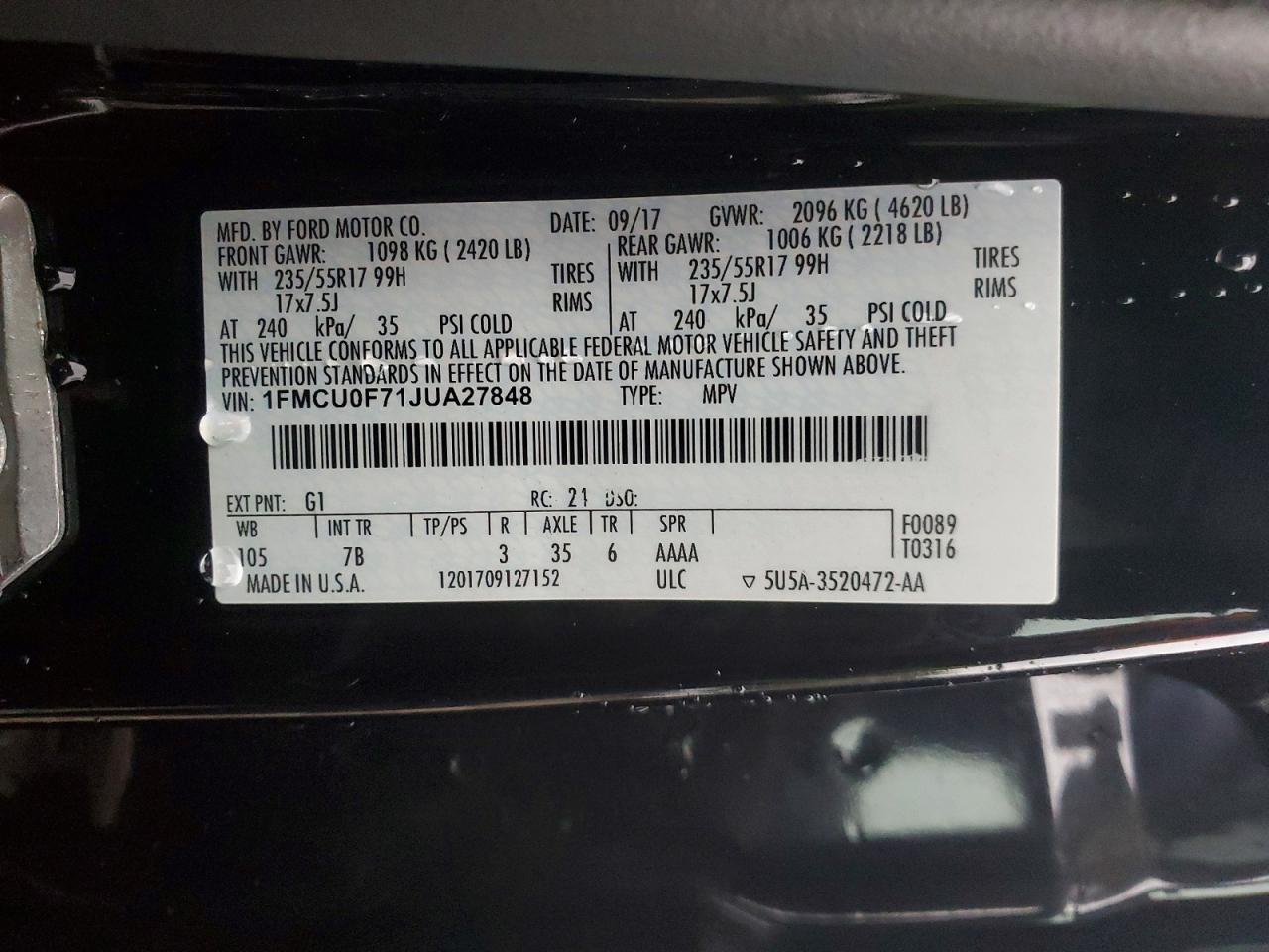 2018 FORD ESCAPE S photo 37