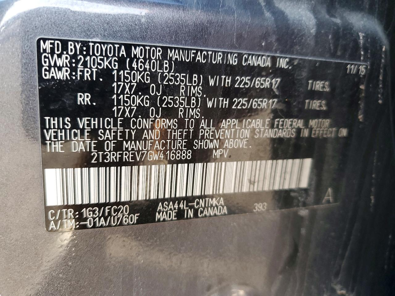 2016 TOYOTA RAV4 XLE photo 37
