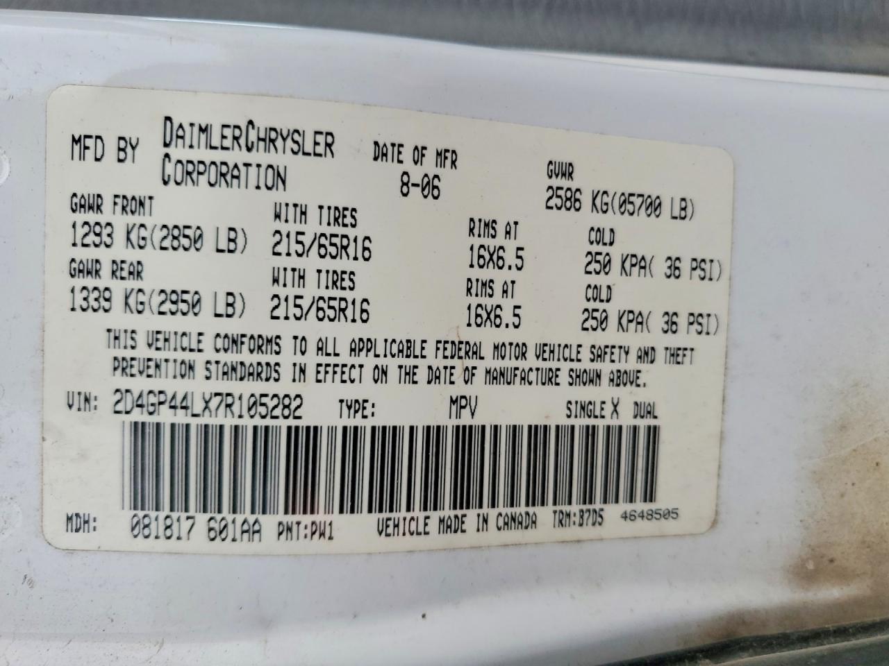 2007 DODGE GRAND CARAVAN SXT photo 24